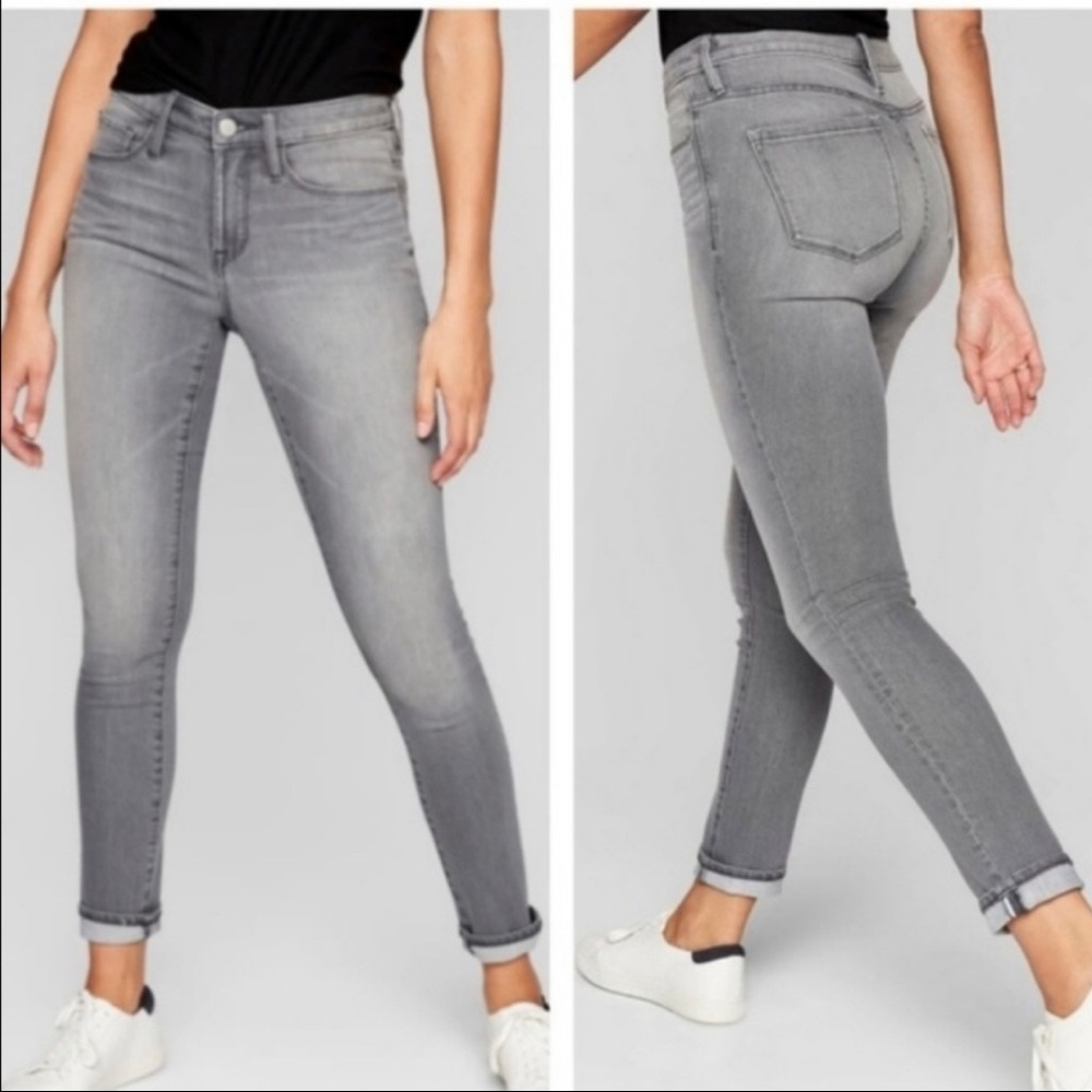 ATHLETA Grey Wash Sculptek Skinny Performance Stretchy Soft Denim Jeans Size 2